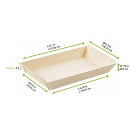Wooden Tray 13x6,5x2cm 125ml (25 Units) 