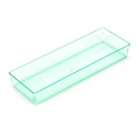 Plastic Tray PS Rectangular shape Water Green 13,1x4,6 cm (12 Units) 