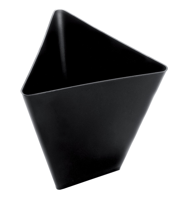Tasting Plastic Bowl PS Triangle shape Black 70 ml (25 Units) 