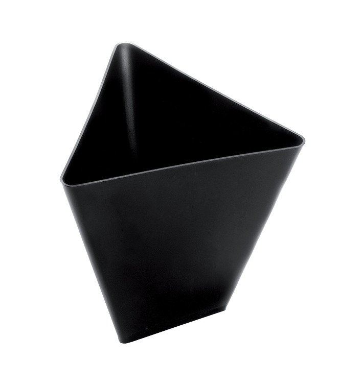 Tasting Plastic Bowl PS Triangle shape Black 70 ml (25 Units) 