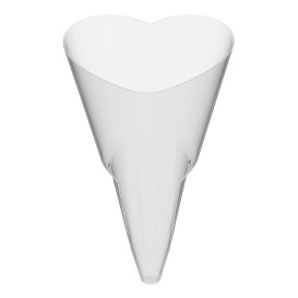 Plastic Serving Cone PS "Love" Clear 50 ml (120 Units)