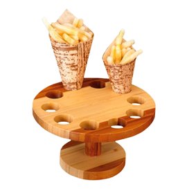 Bamboo Serving Cone Holder 10 slots (12 Units)