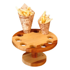 Bamboo Serving Cone Holder 10 slots (12 Units)