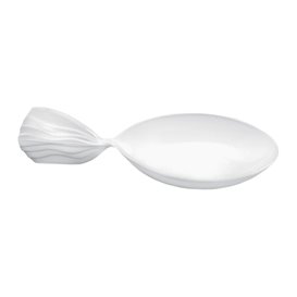 Tasting Spoon PS "Fish" White 12 cm (30 Units) 