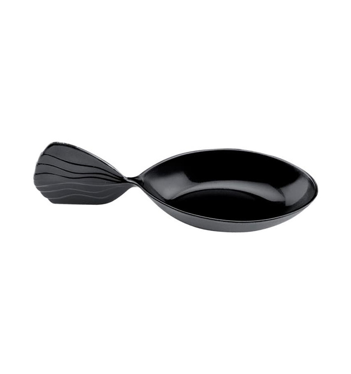 Tasting Spoon PS "Fish" Black 12 cm (30 Units) Tasting Spoon PS "Fish" Black 12 cm (30 Units)