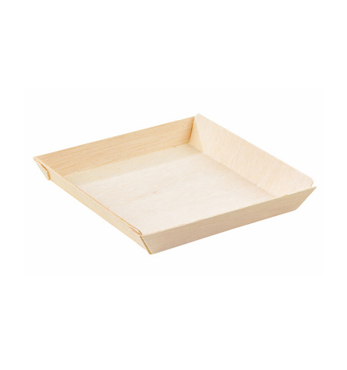 Wooden Plate Square Shape 13x13x2cm 500ml (25 Units) Wooden Plate Square Shape 13x13x2cm 500ml (25 Units)