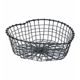 Serving Basket Containers Steel Heart Shape Black 28x27x9cm (1 Unit) 