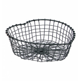 Serving Basket Containers Steel Heart Shape Black 28x27x9cm (6 Units)