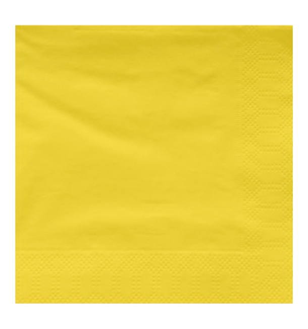 Paper Napkin Edging Yellow 25x25cm 2C (200 Units)