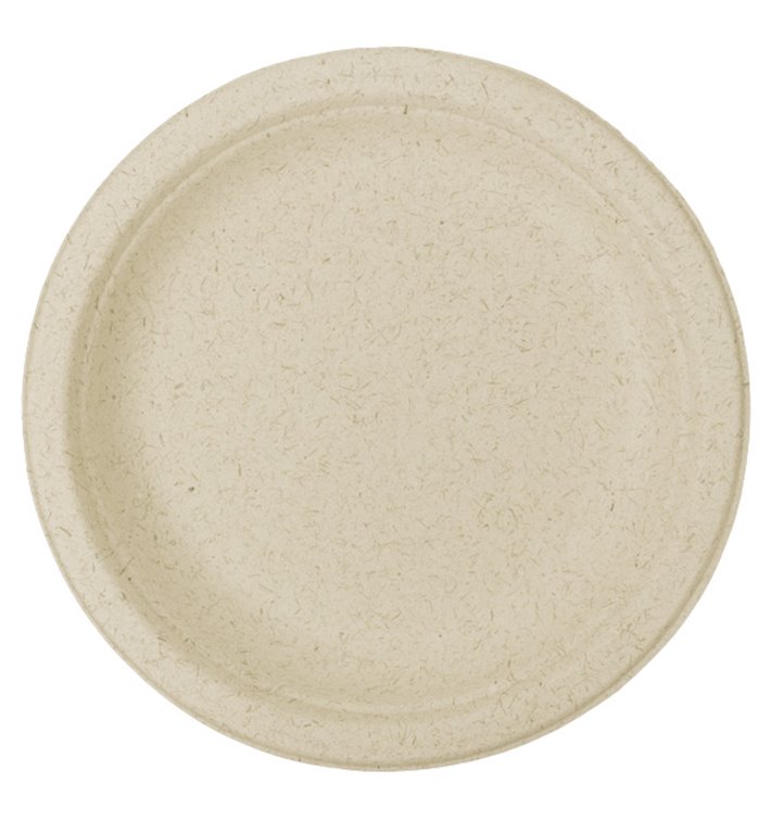 Wheat Straw Plate Natural Ø18 cm (50 Units)
