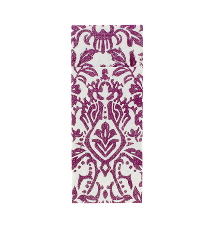 Pocket Fold Airlaid Napkins "Versalles" Purple 32x40cm 55g/m² (40 Units) Pocket Fold Airlaid Napkins "Versalles" Purple 32x40cm 55g/m² (40 Units)