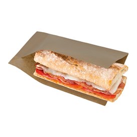 Paper Bag Grease-Proof Opened 20x13/10cm Natural (100 Units)