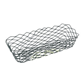 Basket Food Containers Steel Rectangular Shape Black 27,5x14,2x8,5cm (6 Units)