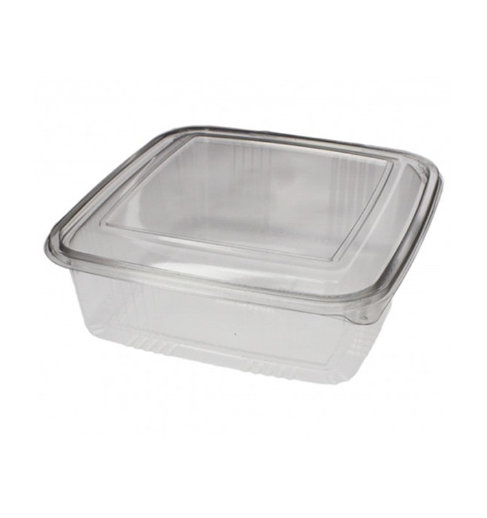 Plastic Hinged Deli Container PET Square shape 1500ml (50 Units) 