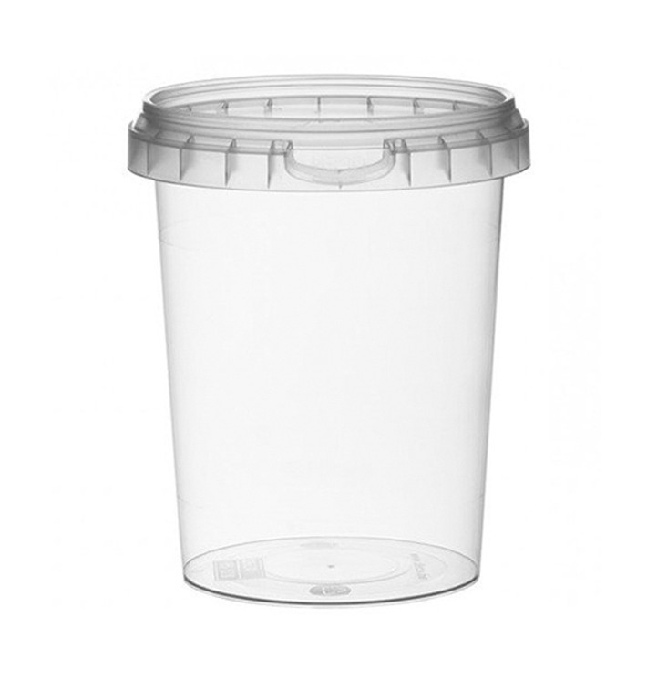Plastic Deli Container with Plastic Lid PP Tamper-Evident 520 ml Ø9,5 (19 Units) Plastic Deli Container with Plastic Lid PP Tamper-Evident 520 ml Ø9,5 (19 Units)