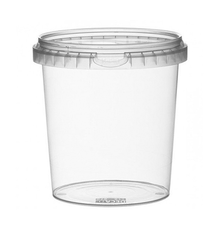 Plastic Deli Container with Plastic Lid PP Tamper-Evident 870 ml Ø11,8 (228 Units)