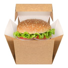 Gourmet Burger Box Kraft 13x13x13cm (150 Units)