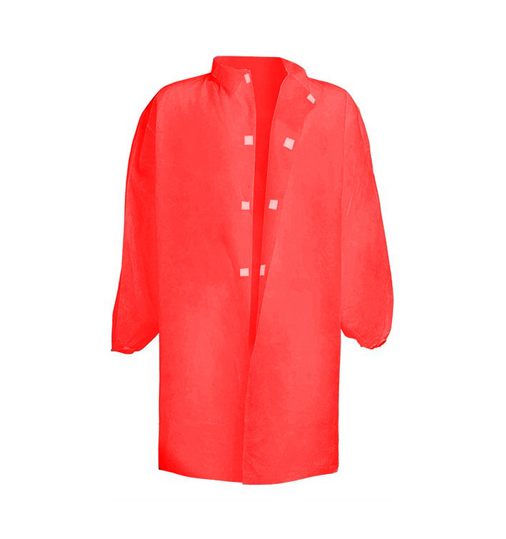 Disposable Lab Coat TST PP Velcro Red XL 25gr (1 Unit) Disposable Lab Coat TST PP Velcro Red XL 25gr (1 Unit)
