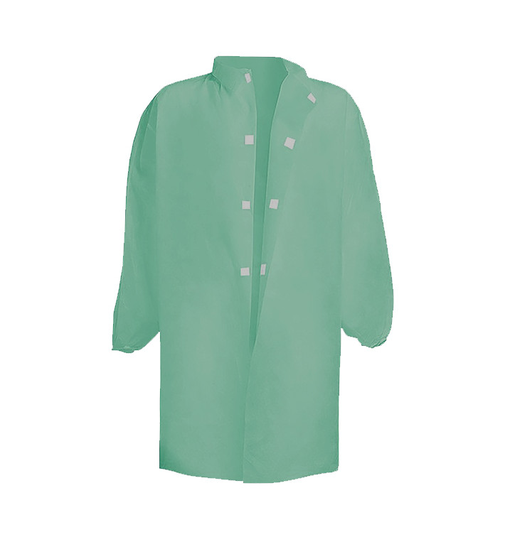 Disposable Lab Coat TST PP Velcro Green XL 35gr (50 Units) Disposable Lab Coat TST PP Velcro Green XL 35gr (50 Units)