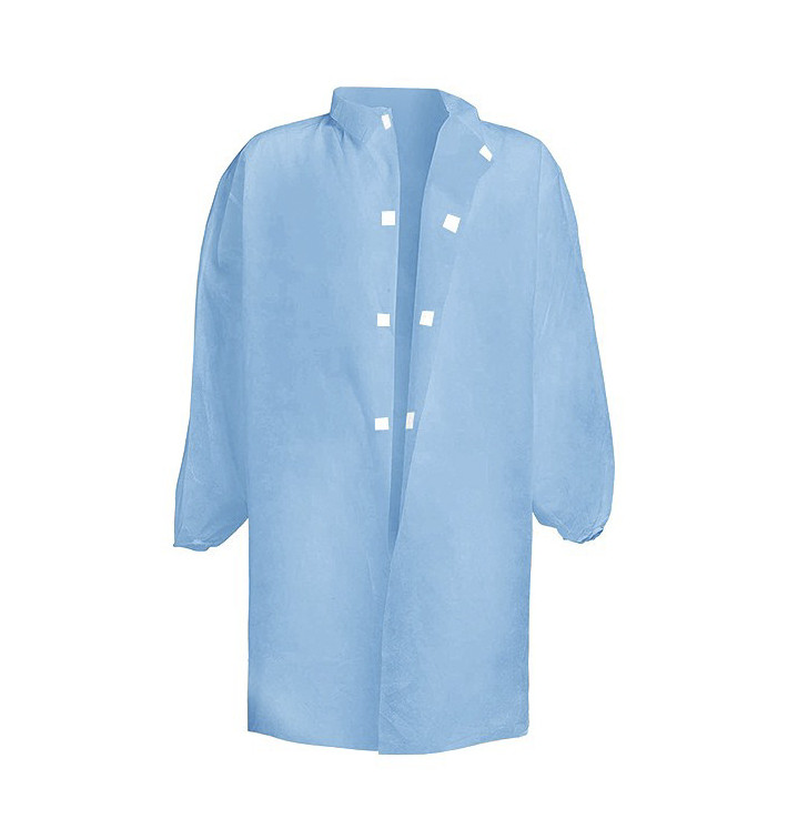 Industrial Lab Coat TST PP Velcro Blue XL 35gr (1 Unit) Industrial Lab Coat TST PP Velcro Blue XL 35gr (1 Unit)