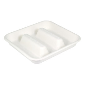 Sugarcane Taco Container White 18,5x18,5cm (50 Units)