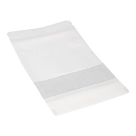 Paper Doypack White with self closing and Window 12+6x20cm (1000 Units)