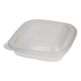 Plastic Hinged Deli Container Microwavable PP Square Shape 250ml (100 Units) 