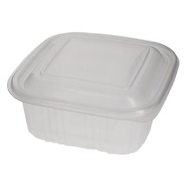 Plastic Hinged Deli Container Microwavable PP Square Shape 500ml (50 Units) 