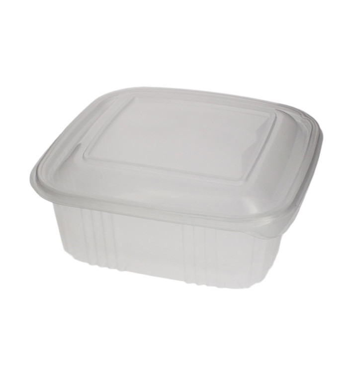 Plastic Hinged Deli Container Microwavable PP Square Shape 1000ml (500 Units) Plastic Hinged Deli Container Microwavable PP Square Shape 1000ml (500 Units)