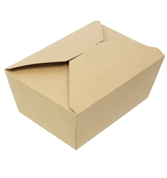 Paper Take-out Container "American" Natural 21,7x21,7x6cm 2910ml (140 Units) 