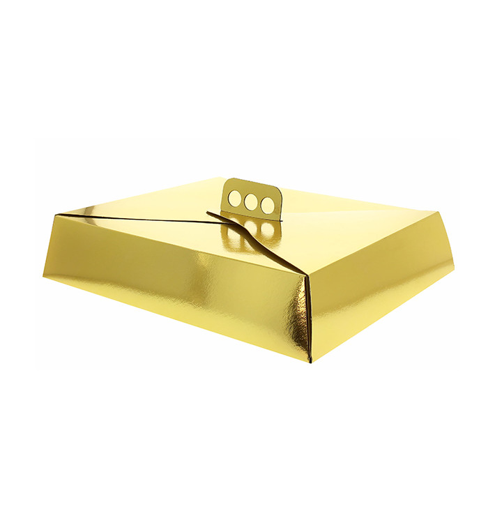 Paper Cake Box Square Shape Gold 32,5x39,5x8cm (100 Units) Paper Cake Box Square Shape Gold 32,5x39,5x8cm (100 Units)