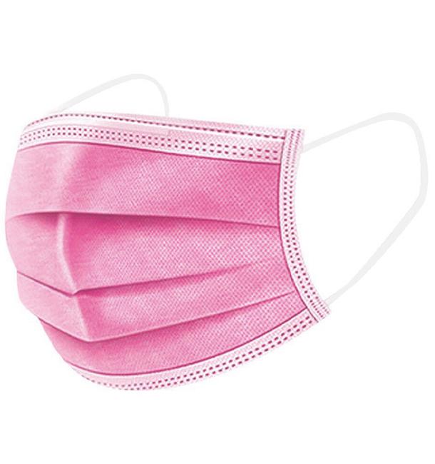 Disposable Surgical Mask Triple Layer Type I Pink (50 Units)