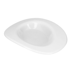 Tasting Plastic Plate Durable SAN "Ellipse" White 10ml (6 Units) 