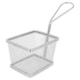 Serving Mini Fryer Container Steel 10x9x6cm (6 Units)