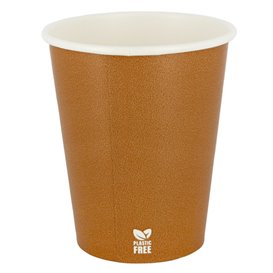Plastic-Free Paper Cup 8 Oz/240ml "Caramel" Ø8cm (50 Units)
