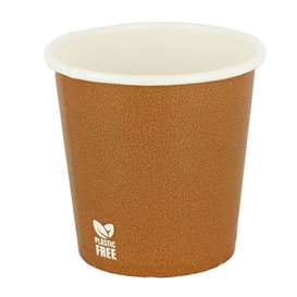 Plastic-Free Paper Cup 4Oz/120ml "Caramel" Ø6,2cm (100 Units)