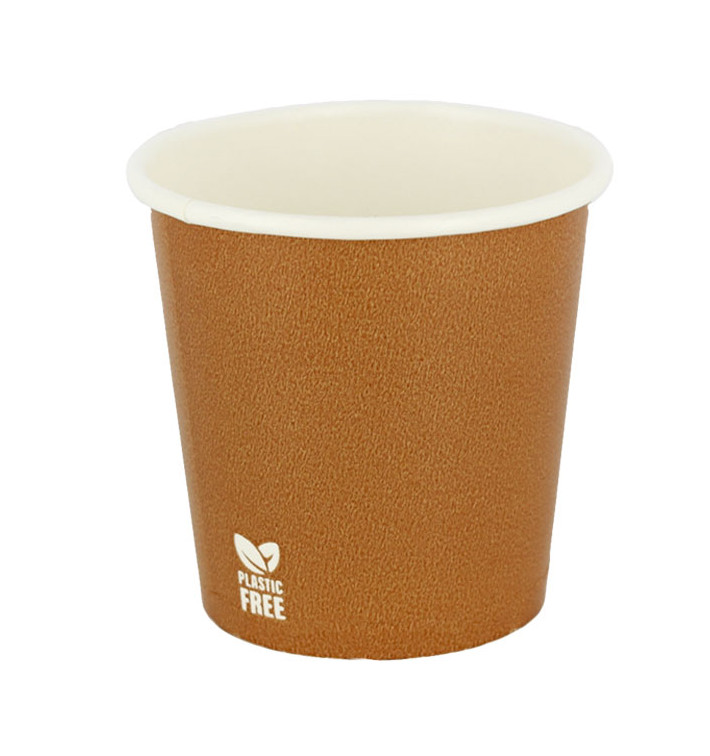 Plastic-Free Paper Cup 4Oz/120ml "Caramel" Ø6,2cm (100 Units) Plastic-Free Paper Cup 4Oz/120ml "Caramel" Ø6,2cm (100 Units)