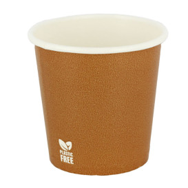 Plastic-Free Paper Cup 4Oz/120ml "Caramel" Ø6,2cm (1.000 Units)