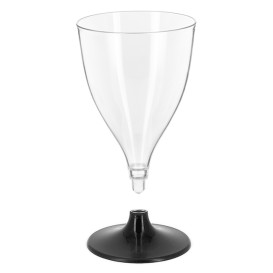 Reusable PS Cup Water/Wine Anthracite Foot 200ml 2P (6 Units)