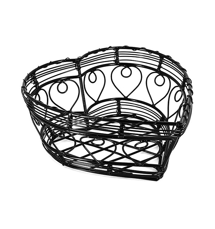 Serving Basket Containers Steel Heart Shape Black 18x18x9cm (1 Unit) Serving Basket Containers Steel Heart Shape Black 18x18x9cm (1 Unit)