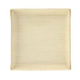 Wooden Mini Plate Square Shape 7x7x1,5cm (20 Units) 