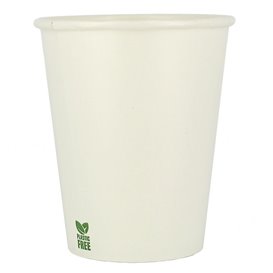 Plastic-Free Paper Cup 8 Oz/240ml White Ø8cm (50 Units)