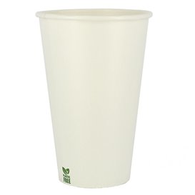 Plastic-Free Paper Cup 12 Oz/360ml White Ø8cm (50 Units)