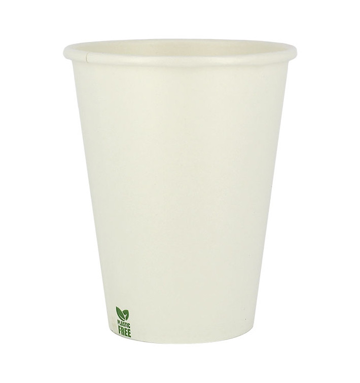 Choice 16 oz. White Poly Paper Cold Cup and Flat Straw Slot Lid - 100/Pack