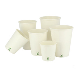 Plastic-Free Paper Cup 12 Oz/360ml White Ø8cm (50 Units)