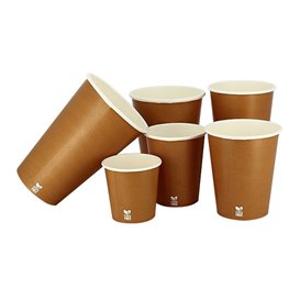 Plastic-Free Paper Cup 7 Oz/210ml "Caramel" Ø7cm (1.000 Units)