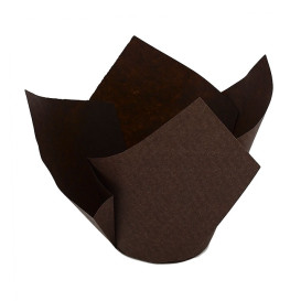 Cupcake Liner Tulip shape "Twist" Brown Ø5x6,5/9,8cm (2.000 Units)