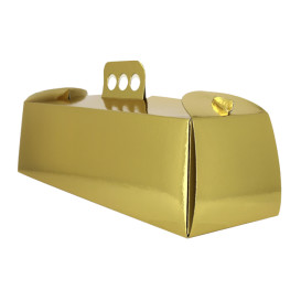 Paper Cake Box Metallized Swisse Roll Gold 12x38,5x10,5cm (50 Units) 