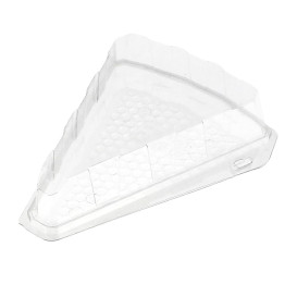 Plastic Cake Slice Container Clear 16,2x13,5x5cm 1/8 Ø26cm (600 Units)