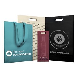Non-Woven Bag with Die-cut Handles Red 30+10x40cm (25 Units)